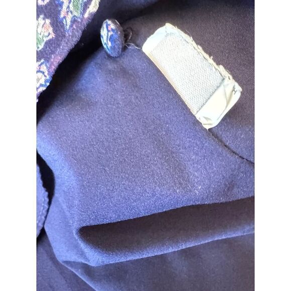 Madewell Floral Chiffon Dress Size 0 V-Neck A-Line Navy Pink Boho Romantic Lined - Picture 13 of 13